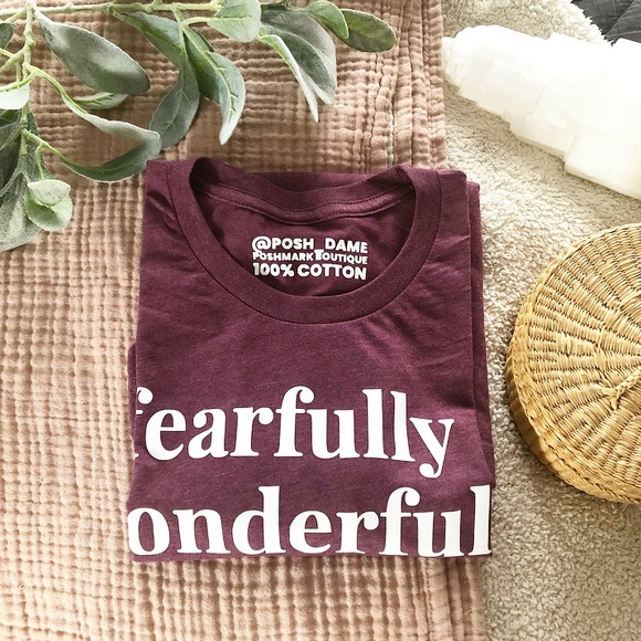 Fearfully & Wonderfully Made Scripture Inspirational Tee Shirt - Picture 3 of 3